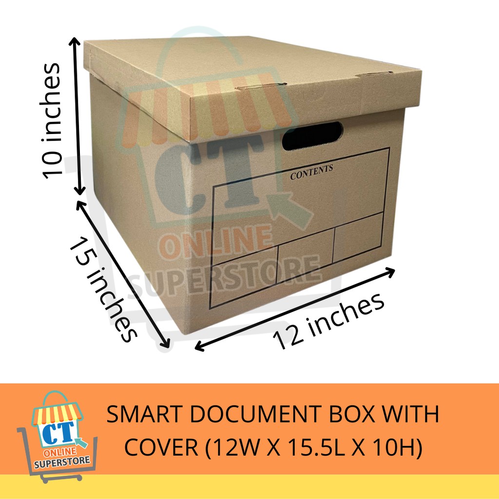 SMART DOCUMENT BOX WITH COVER (12W X 15.5L X 10H) | Shopee Philippines