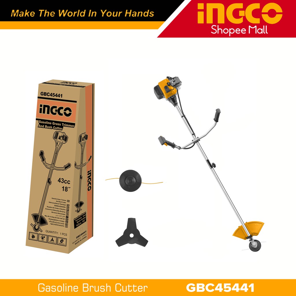 Ingco GBC45441 2HP Industrial Gasoline Grass Trimmer and Brush Cutter