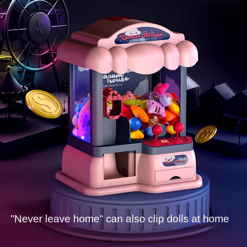 【Quality early education toys】 Children's Claw Machine Mini Clip Capsule Toy Doll Candy Crane Small Household Coin-Operated Toys Boys Girls
