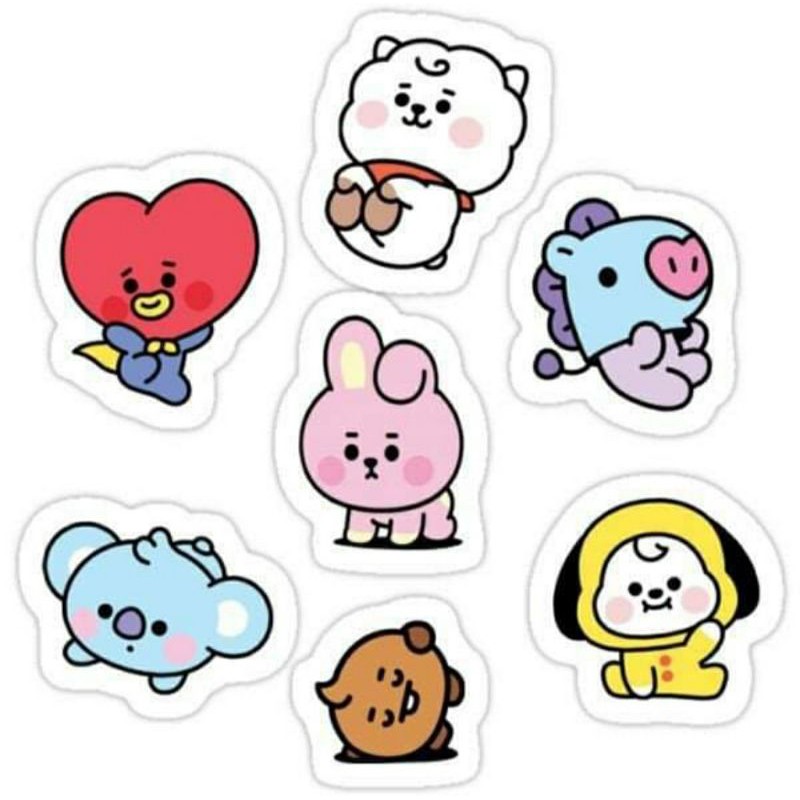 14pcs set cute bt21 sticker with freebies shopee philippines