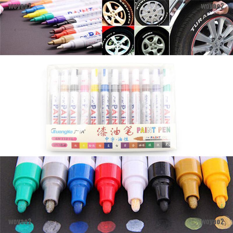 Crafts 12x Red Marker Pen Paint Universal Permanent Car Tyre Tire Tread