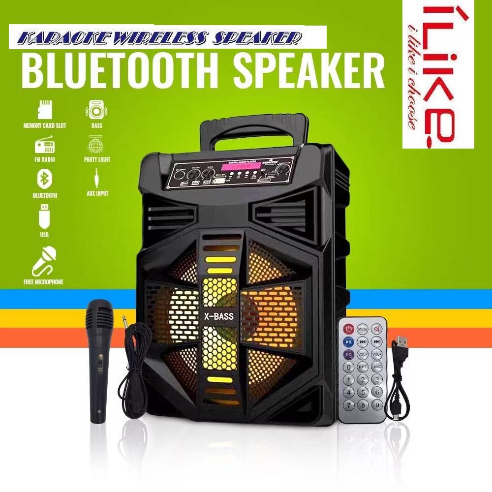 8inch Wireless Bluetooth Karaoke Speaker stereo FM Radio TF card