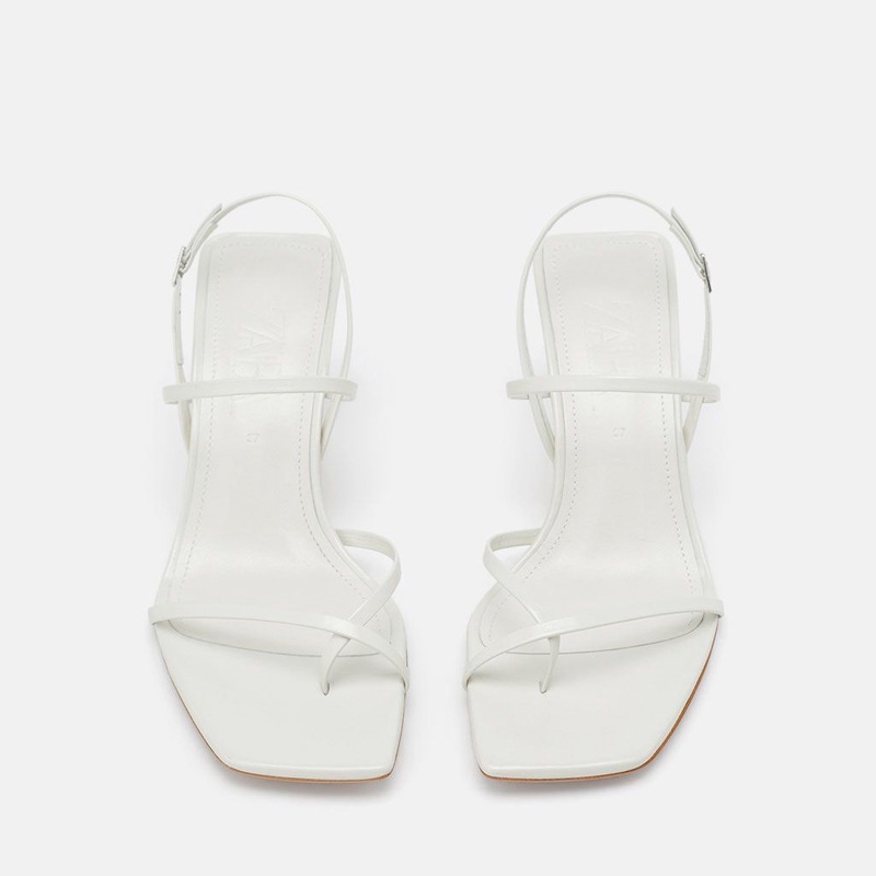 white strappy heels zara