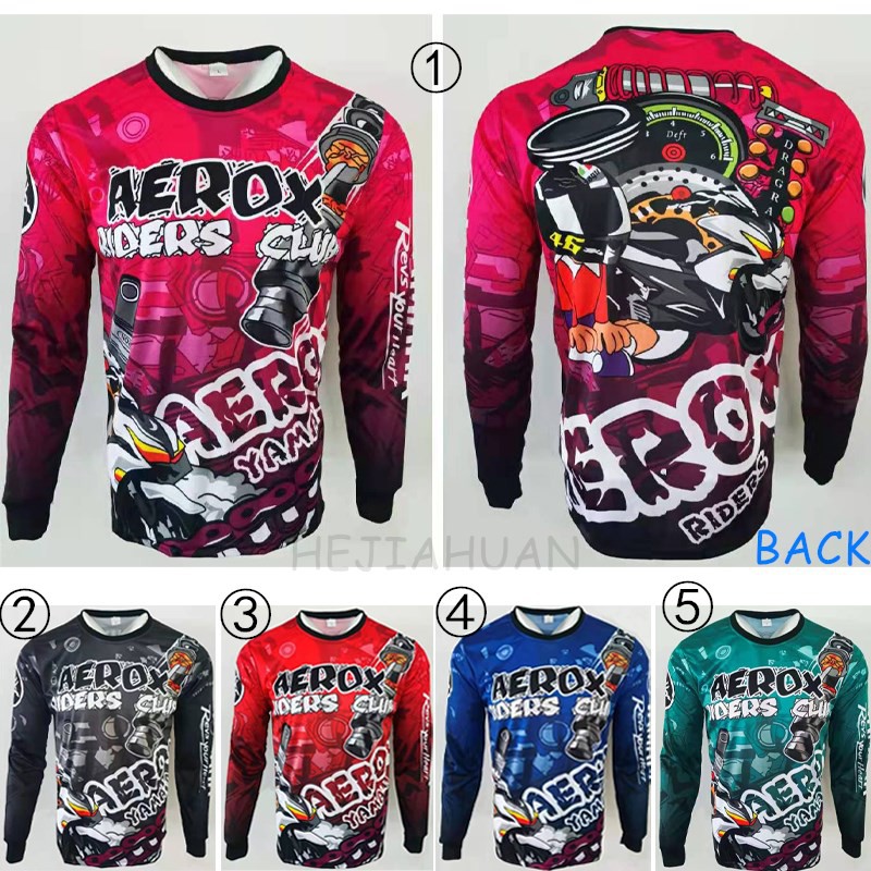 AEROX RIDERS Bike Ride Motorcycle Long sleeve Shirt Jersey Shopee