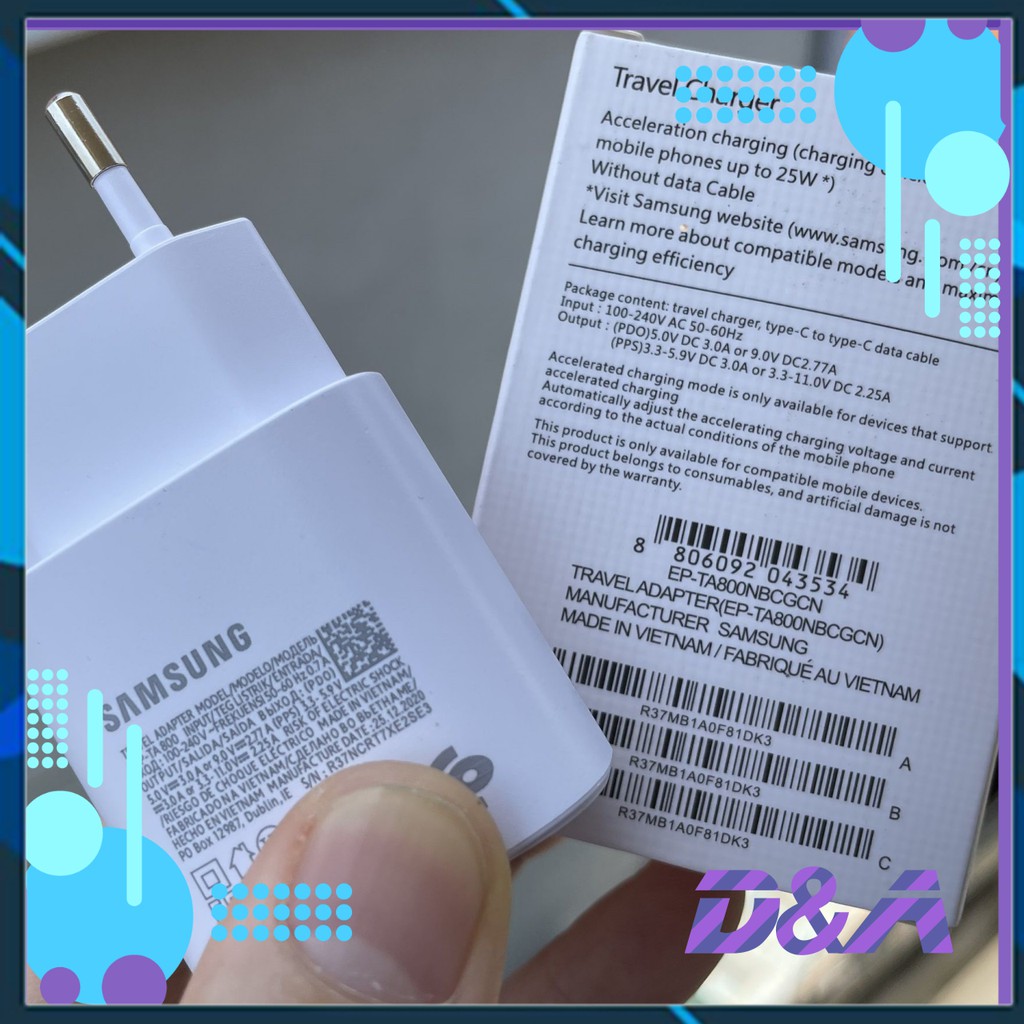 Full Box Genuine Samsung 25w Quick Charger Note 10 Note S S S Ultra 1 S21 S21 Ultra Shopee Philippines