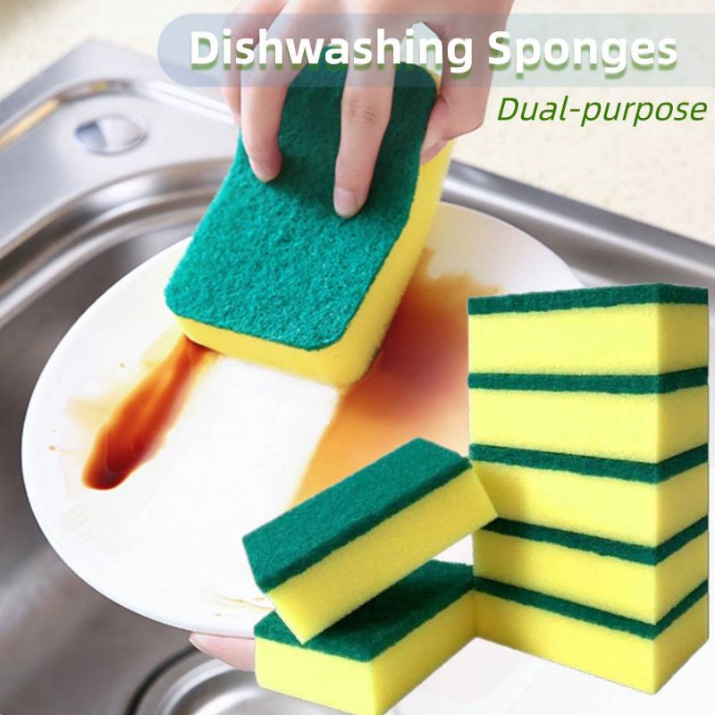 Cleaning Dish Cloth Kitchen Dishwashing Scouring Pad Sponge Shopee