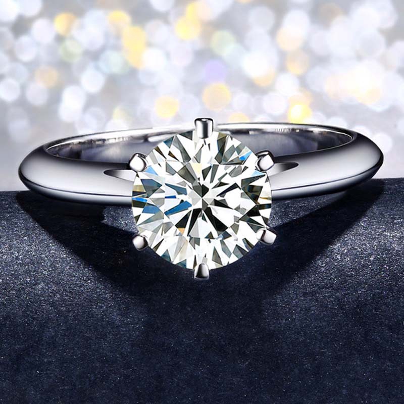 Classic Korean Trend 1.5 Ct Super Sparkly Zirconia Diamond Ring Wedding