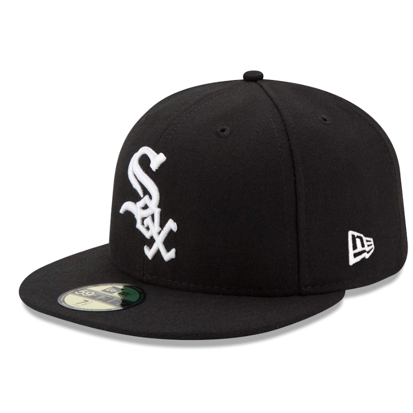 【Ready stock】mlb players Style Chicago White Sox flat brim cap full disclosure size hat black unisex hip hop snapback hat
