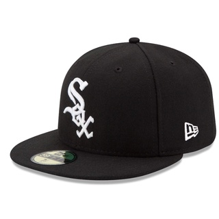 【Ready stock】mlb players Style Chicago White Sox flat brim cap full disclosure size hat black unisex hip hop snapback hat #5