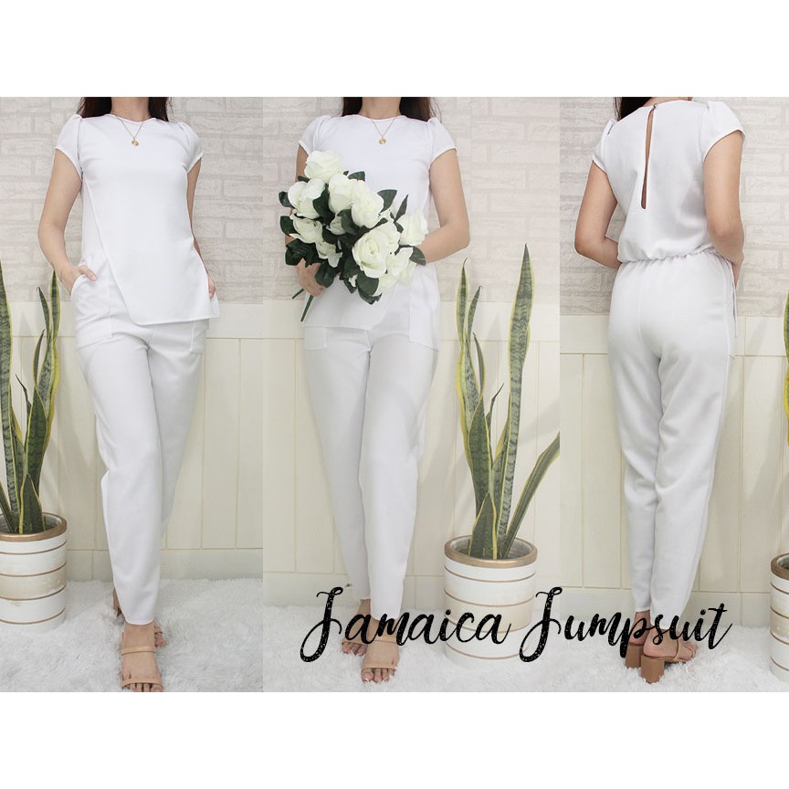 white formal jumpsuit