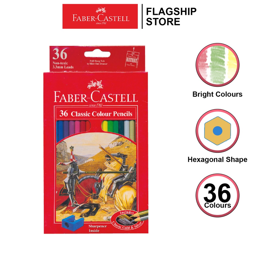 FaberCastell Classic Color Pencil 36 colors Long [12115856] Shopee