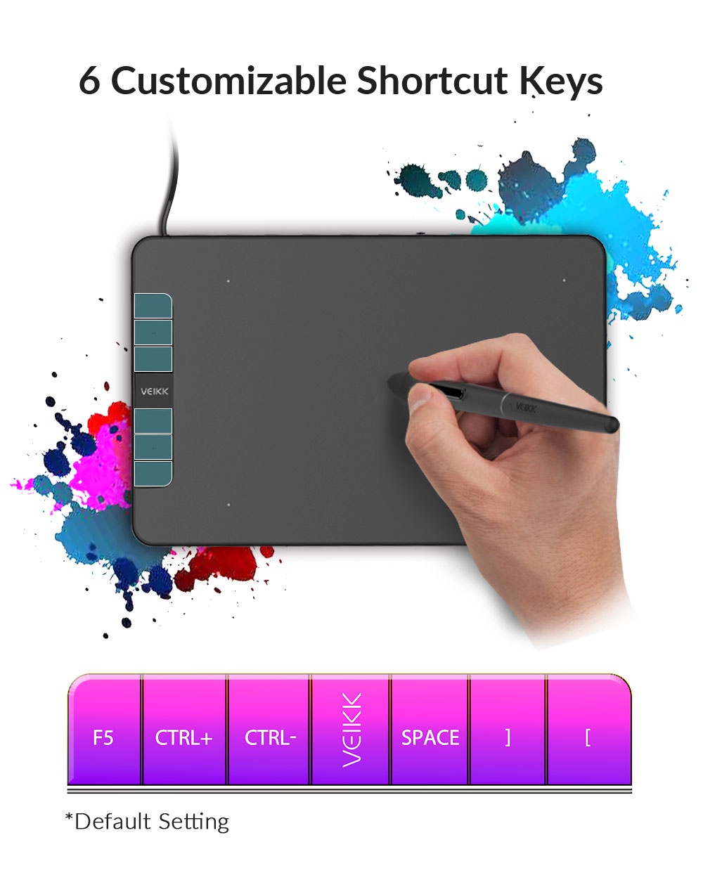 VEIKK VK640 Drawing Tablet Pen Tablet 6x4 Inch Support Android Phone