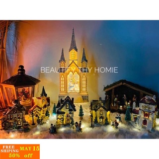 Christmas Village House Set (FREE 5M USB Fairy Lights) | Shopee Philippines