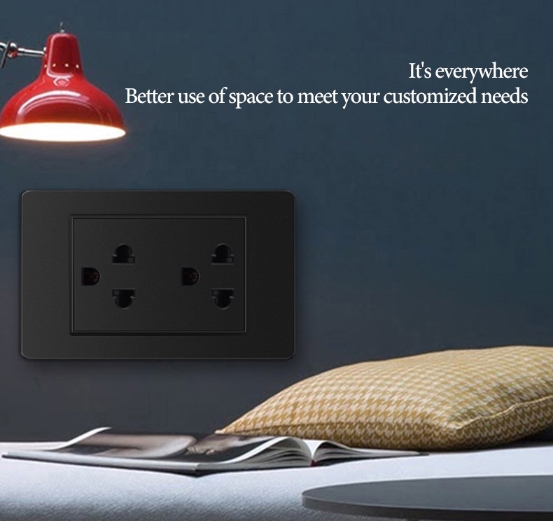 VOLLIA Black Wall Switch for Light 3/6 Pin Plug Electrical Socket