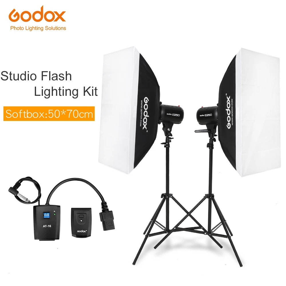Godox E250 2x 250W Strobe Studio Flash Light Kit 500W Photographic