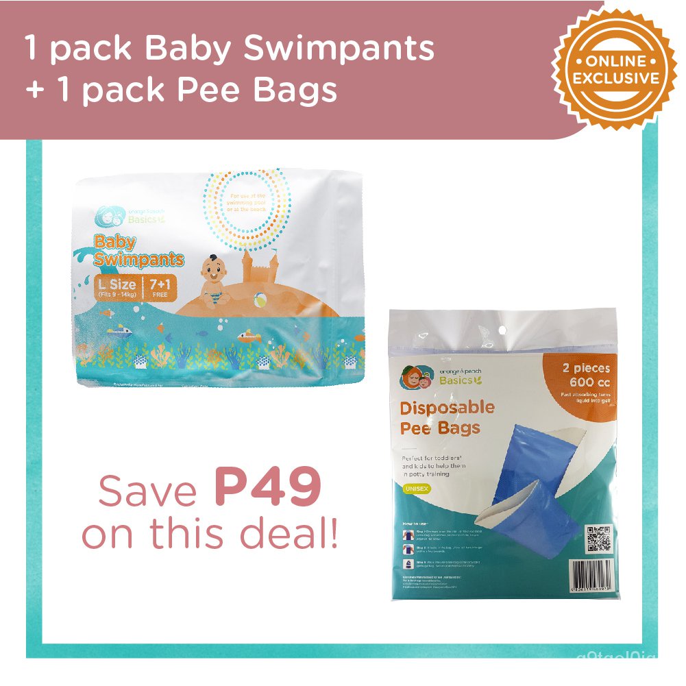 Orange and Peach Basics 1 Pack Baby Disposable Swimpants Swimming