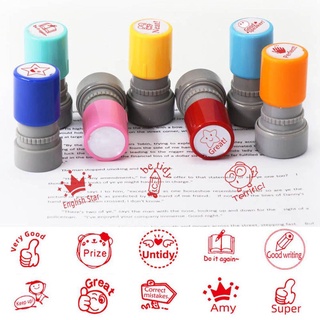 English Reward Seal Commentary Stamp English Student Photosensitive Chapter Children Toy Stamps Scrapbooking Stamper Kids Seal Teaching stamp