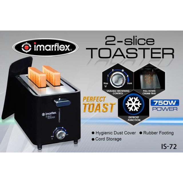 IS72 Imarflex 2slice Popup Bread Toaster Shopee Philippines