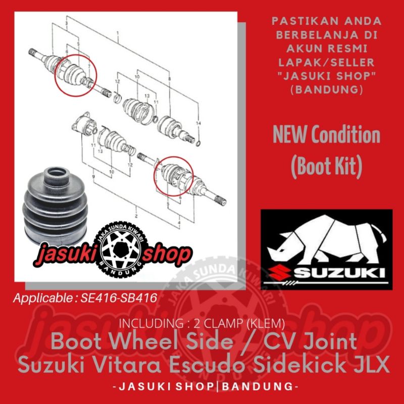 Rubber Boot Wheel Drive Shaft CV Joint Front Axle Suzuki Vitara Escudo