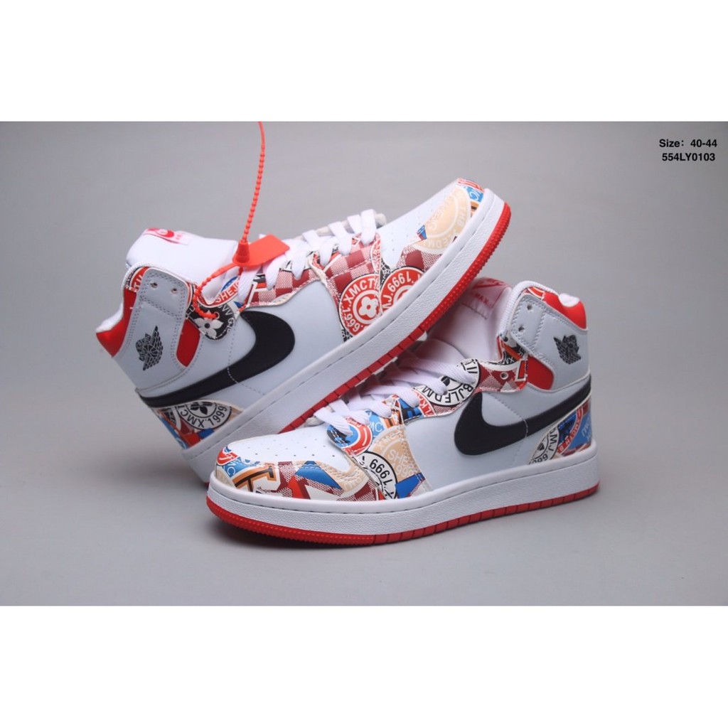 Jordan 1 New Hip Hop Shoes Men S Tide High Top Shoes Graffiti Trend Wild Hip Hop Basketball Shoes Shopee Philippines
