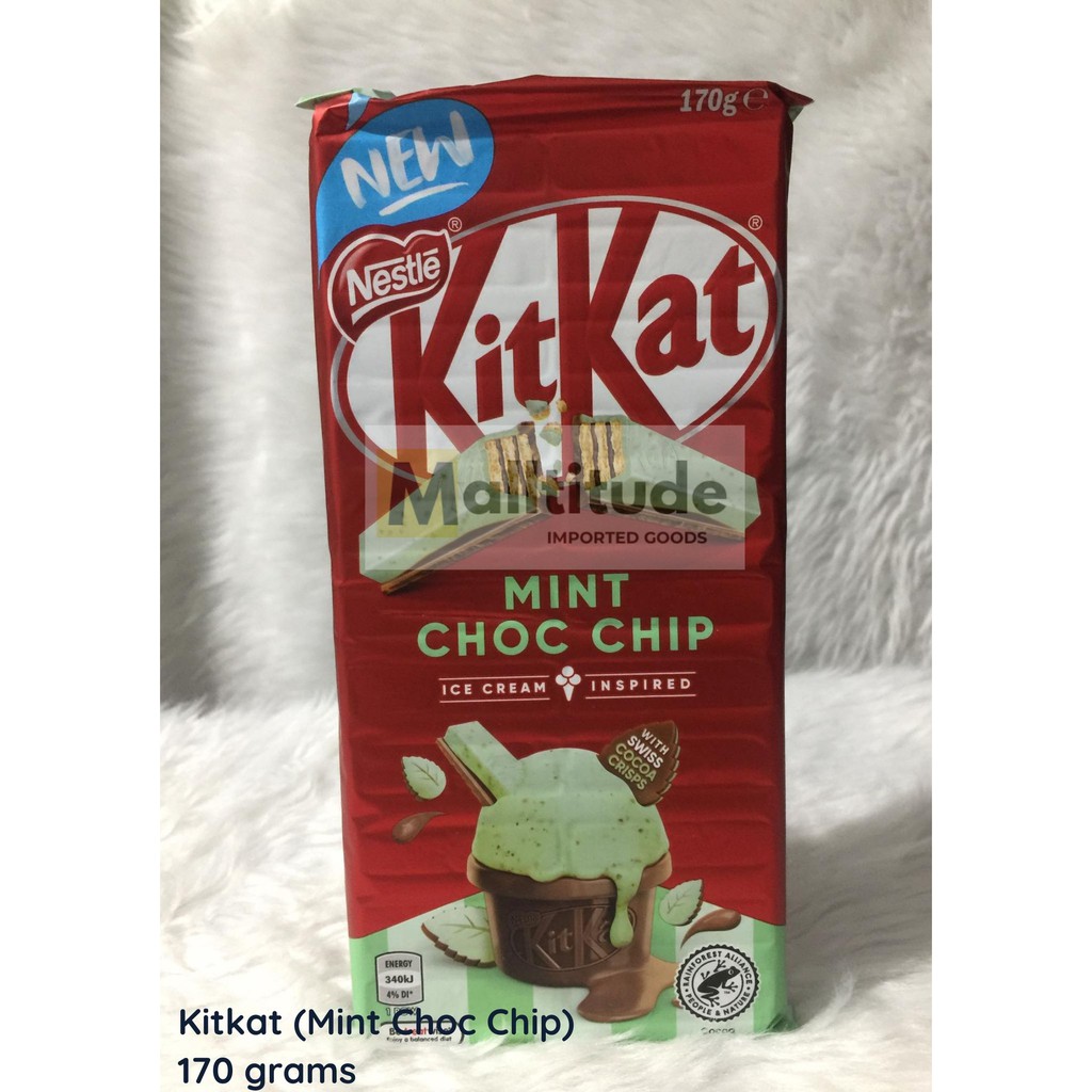 Kitkat Mint Choc Chip Chocolate Bar 170g Imported from Australia