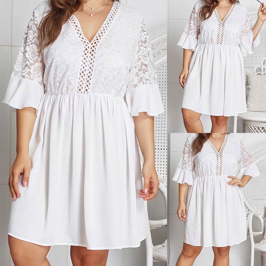 white summer lace dress