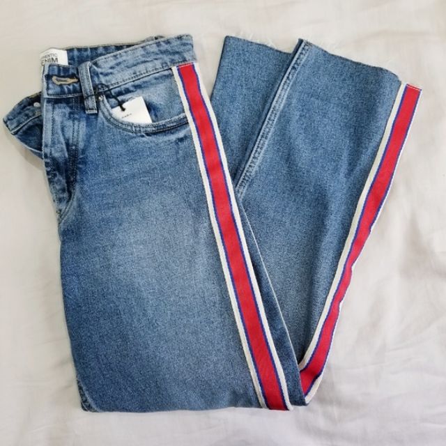 zara red stripe jeans