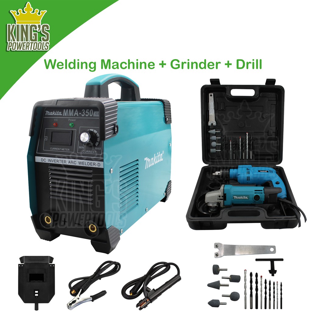Makita MMA350 Welding Machine + Makita Grinder and Drill B) Shopee Philippines