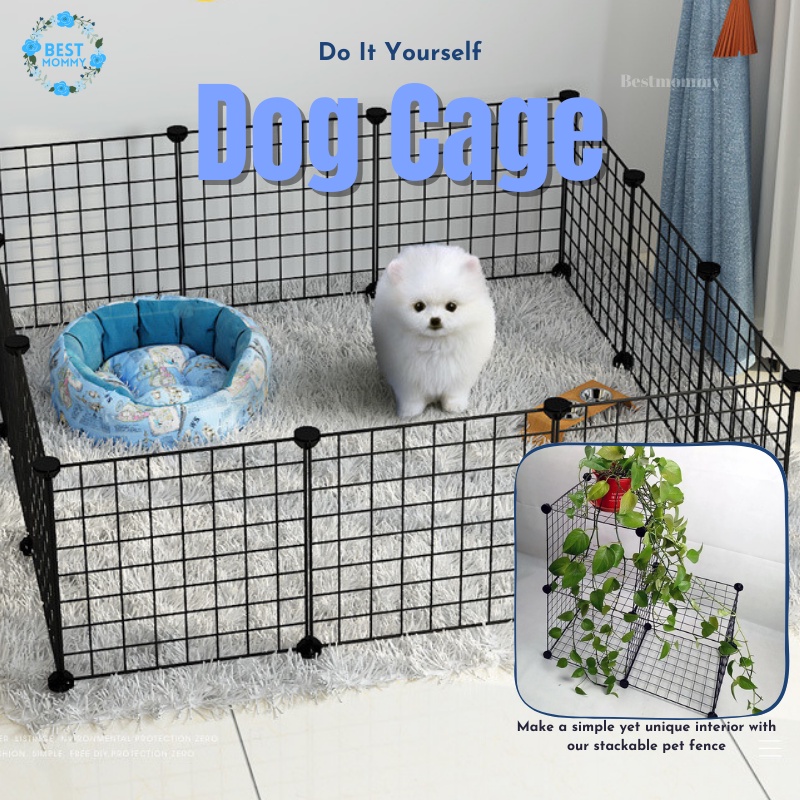 Bestmommy Dog Fence Cage Dog Cat House Iron Creative DIY Pet Cage Can