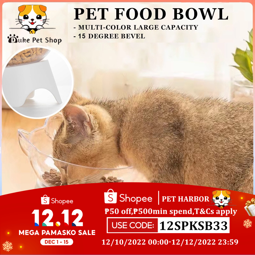 Cat DOG Elevated Bowls 15 DEGREE Raised Food Container With Stand Pet Bowl #1