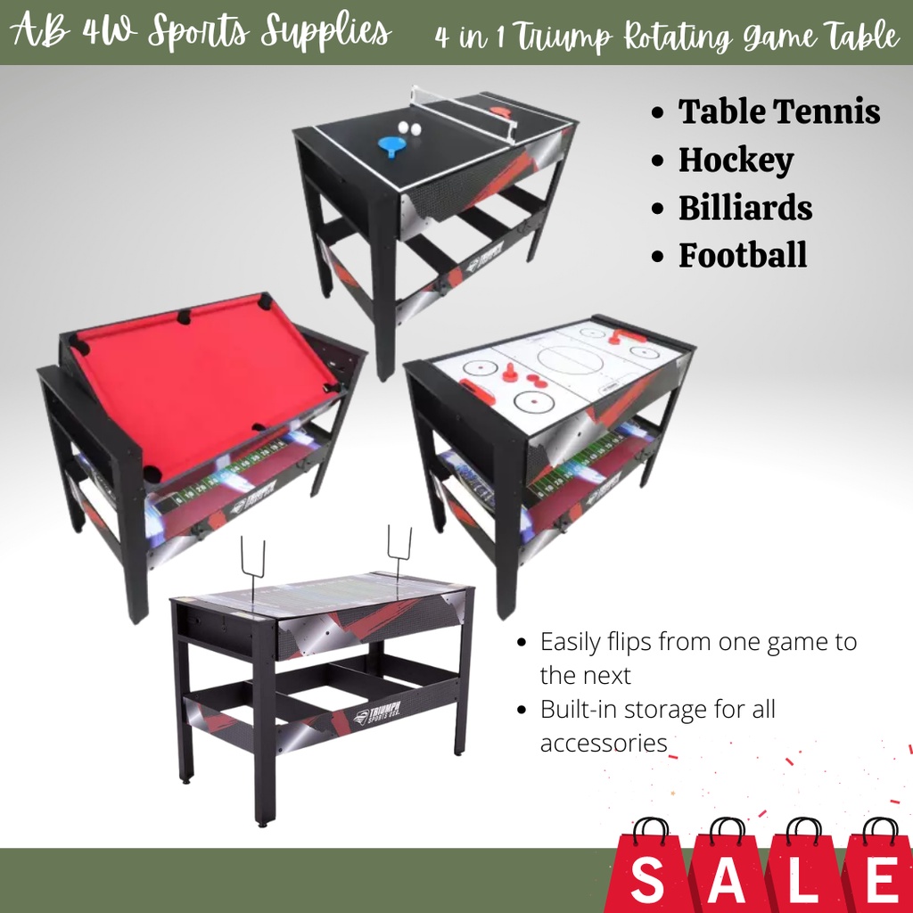 TRIUMPH 4-in-1 ROTATING SWIVEL MULTIGAME TABLE[AIR HOCKEY|TABLE TENNIS ...