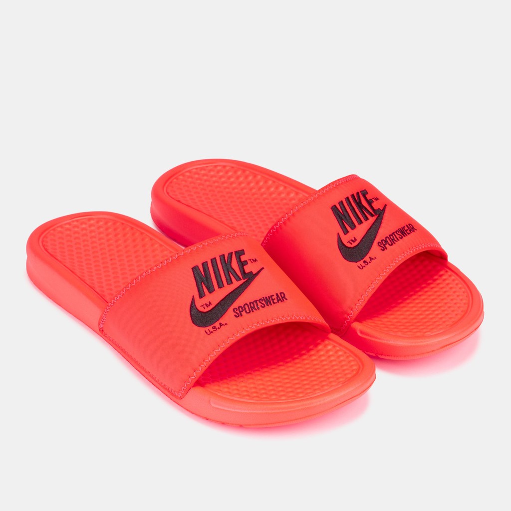 nike slippers orange