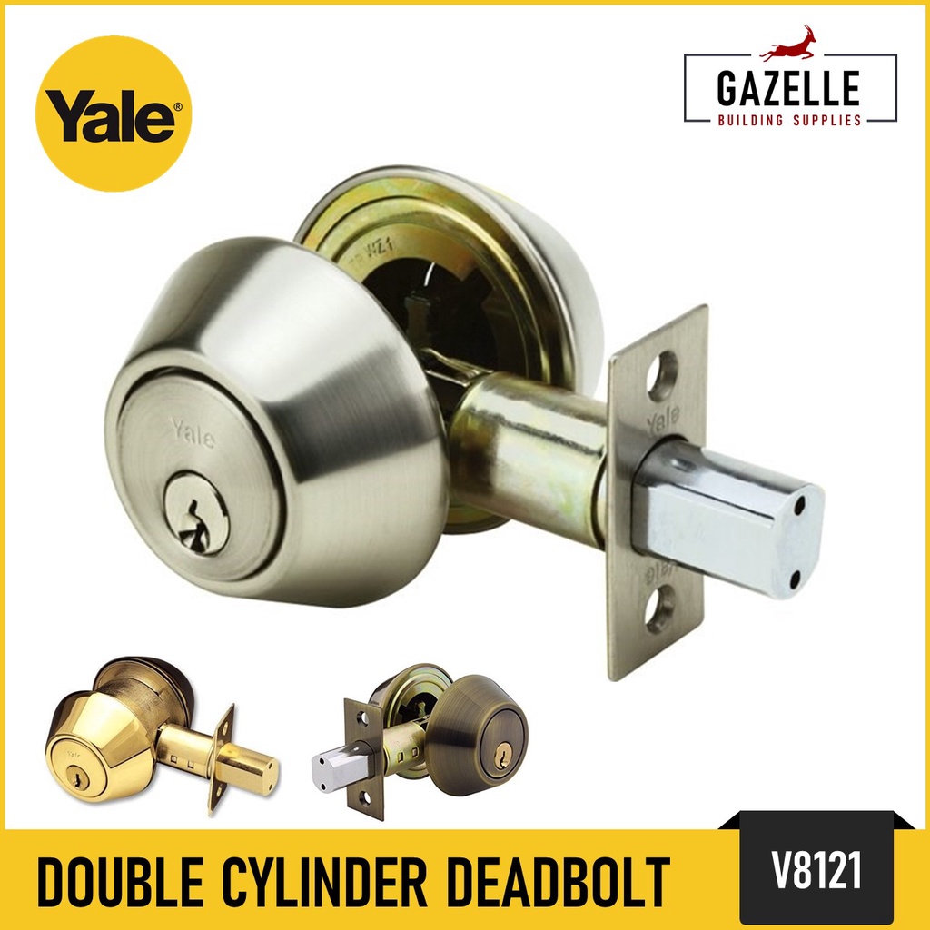 Yale Round Cylinder Dead Bolt Deadbolt Stainless / Antique Brass ...