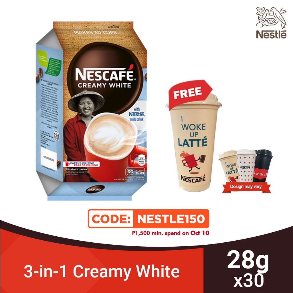 NESCAFE Creamy White 3in1 Coffee 29g Pack of 30 with