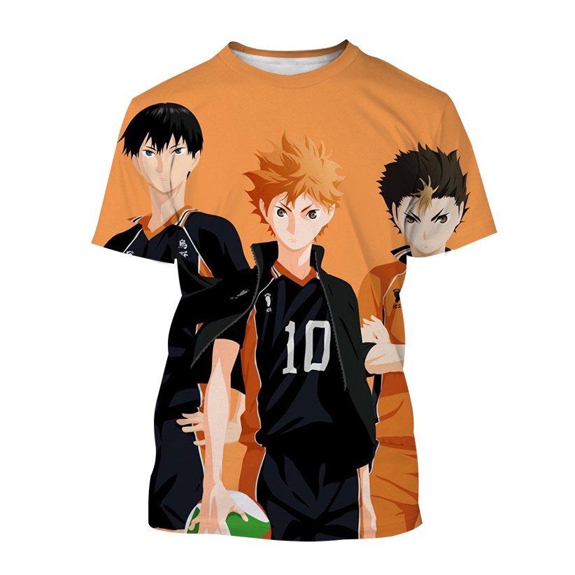 Cool Animation Haikyuu 3d T-shirt Print Harajuku Personality Casual Fashion Men's Beautiful Short Sleeve T-shirt