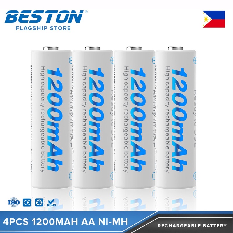 Beston AA 1200mAh Rechargeable Battery | Shopee Philippines