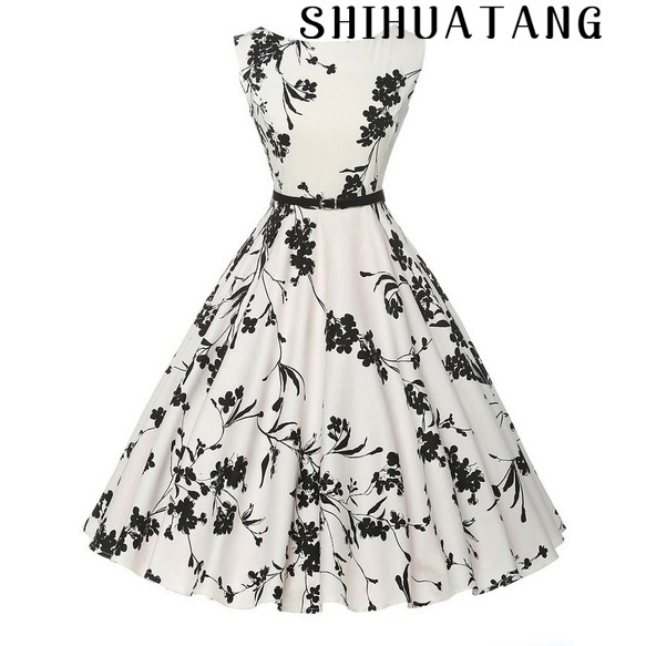 white floral a line dress