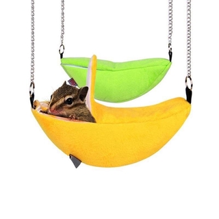 Hamster Bed Banana Shape House Hammock Warm Squirrel House Cage Nest Pet Accessories