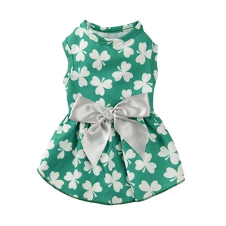 Polyester Clover Printed Pet Princess Sundress Printing Multicolor Pet Dress Cute For Small Medium Dog Cats Pet Dressing #5