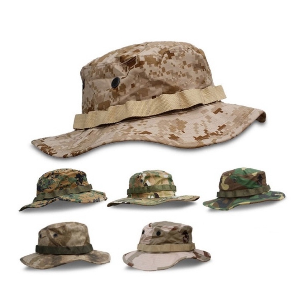 Camouflage brim hat Safari camouflage hat Travel hat with chin strap ...