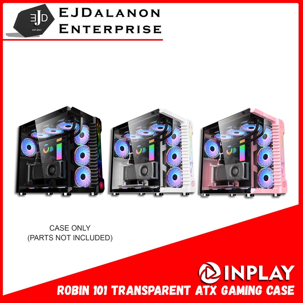 INPLAY Robin 101 White Transparent Design ATX Gaming Case | Shopee ...