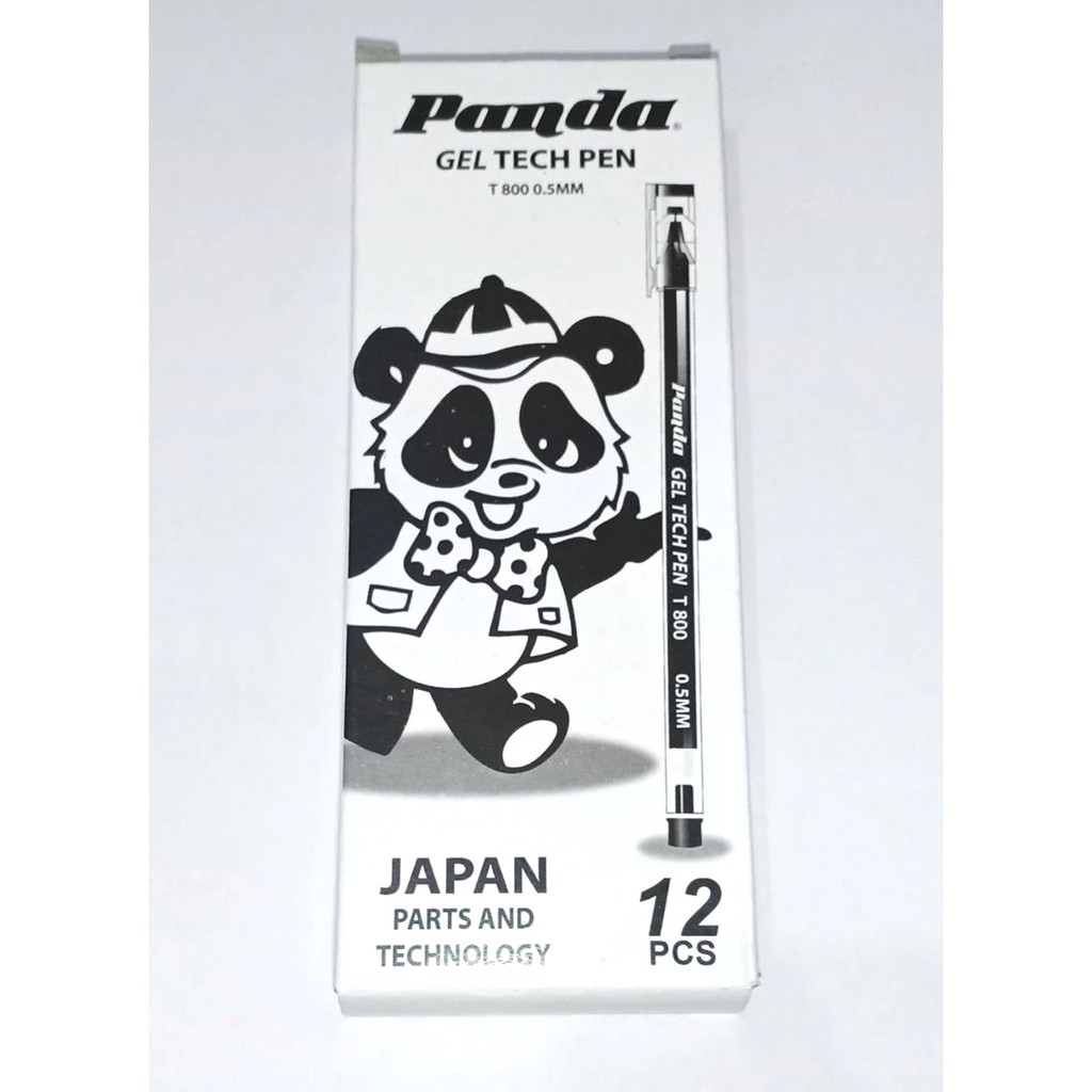 BLACK Color ink PANDA Gel Tech pen 0.5 mm, gel pen 12 pcs in box , sign