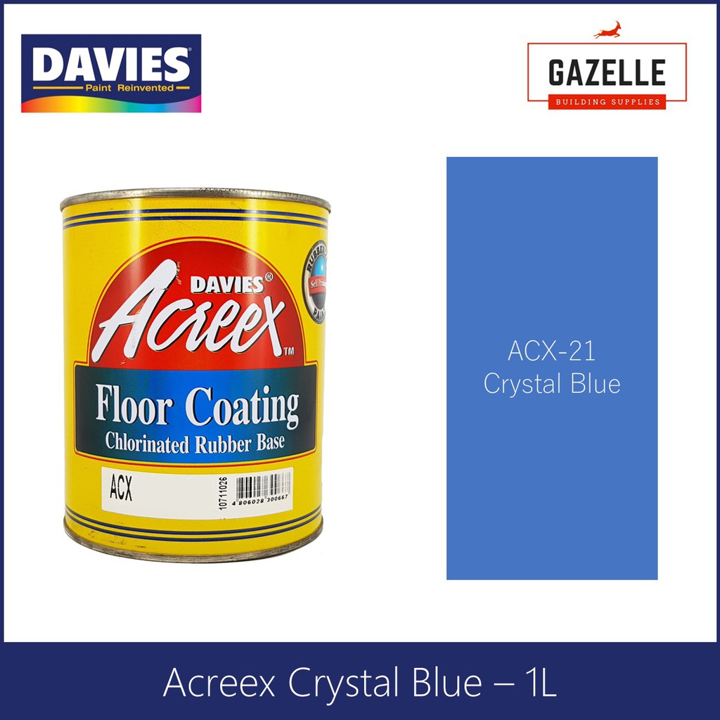 Davies Acreex Rubberized Floor Paint Crystal Blue - 1L | Shopee Philippines