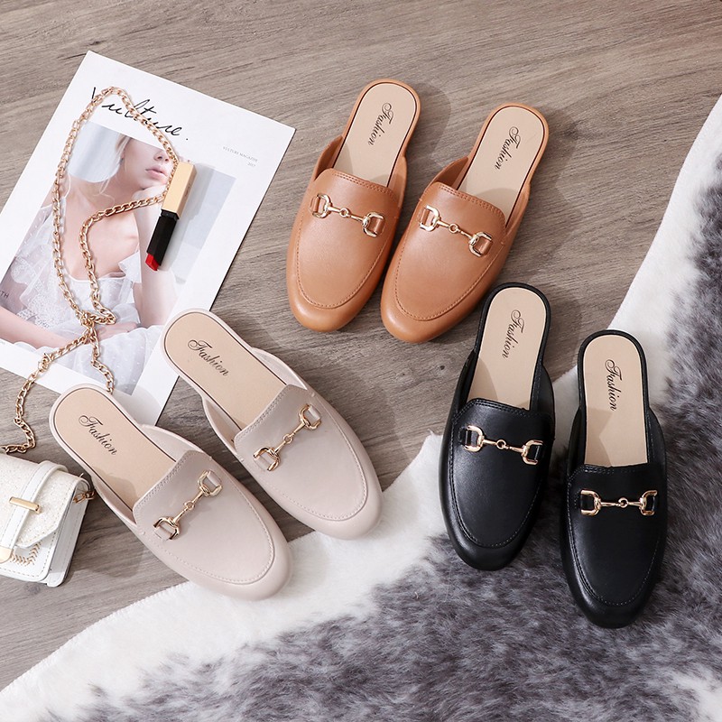 LYS new Korean fashion design loafer flat sandals for womeni | Shopee ...