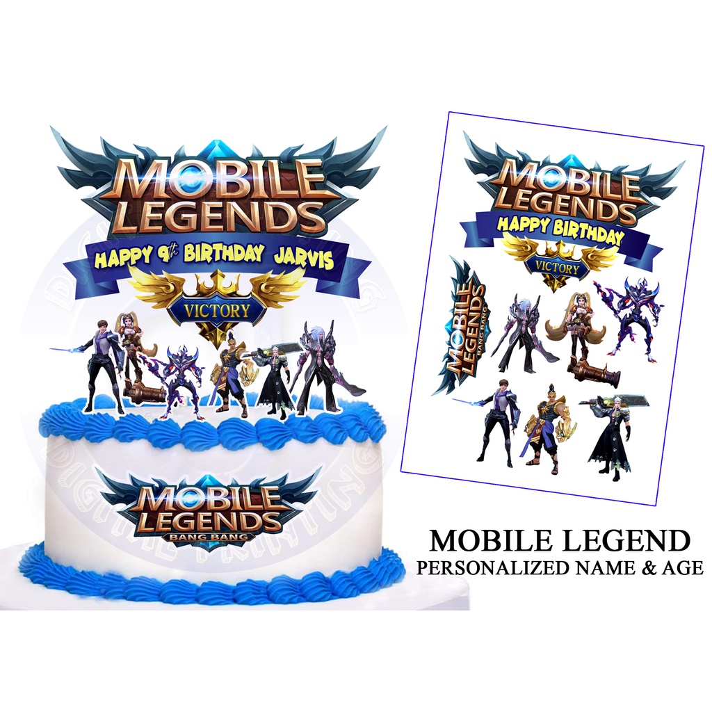 Mobile Legend Cake Topper Personalized Name Age Shopee Philippines