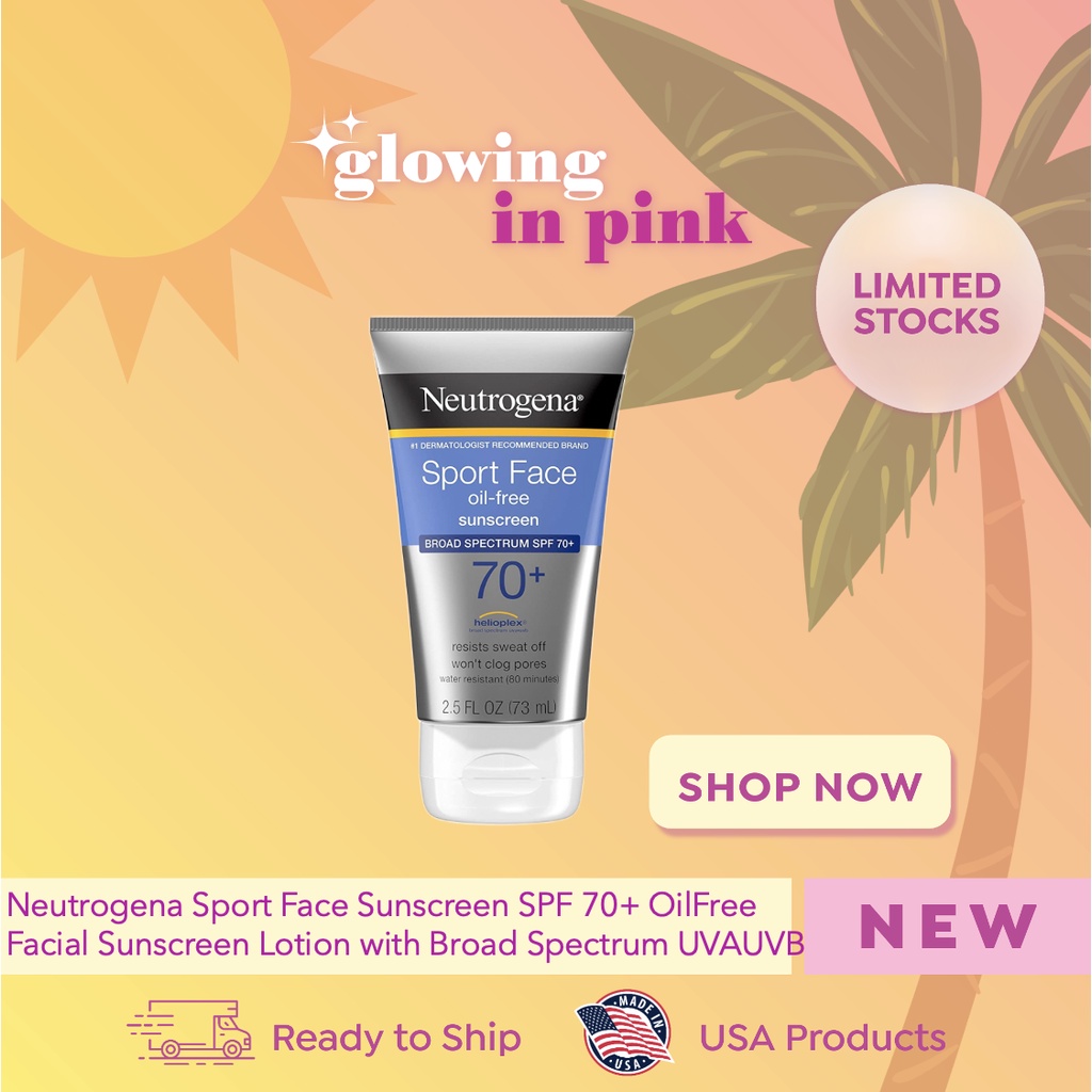 Neutrogena Sport Face Sunscreen SPF 70+ OilFree Facial Sunscreen Lotion ...