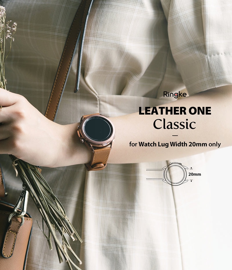 Ringke Leather One Strap Compatible for Watch Lug Width 20mm Only