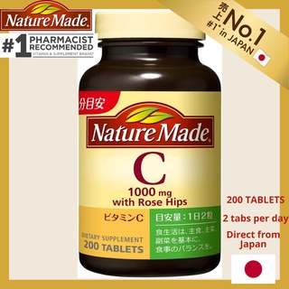 Nature Made Japan Vitamin C 1000 mg 200 tablets with Rose Hips EXP 06/2024