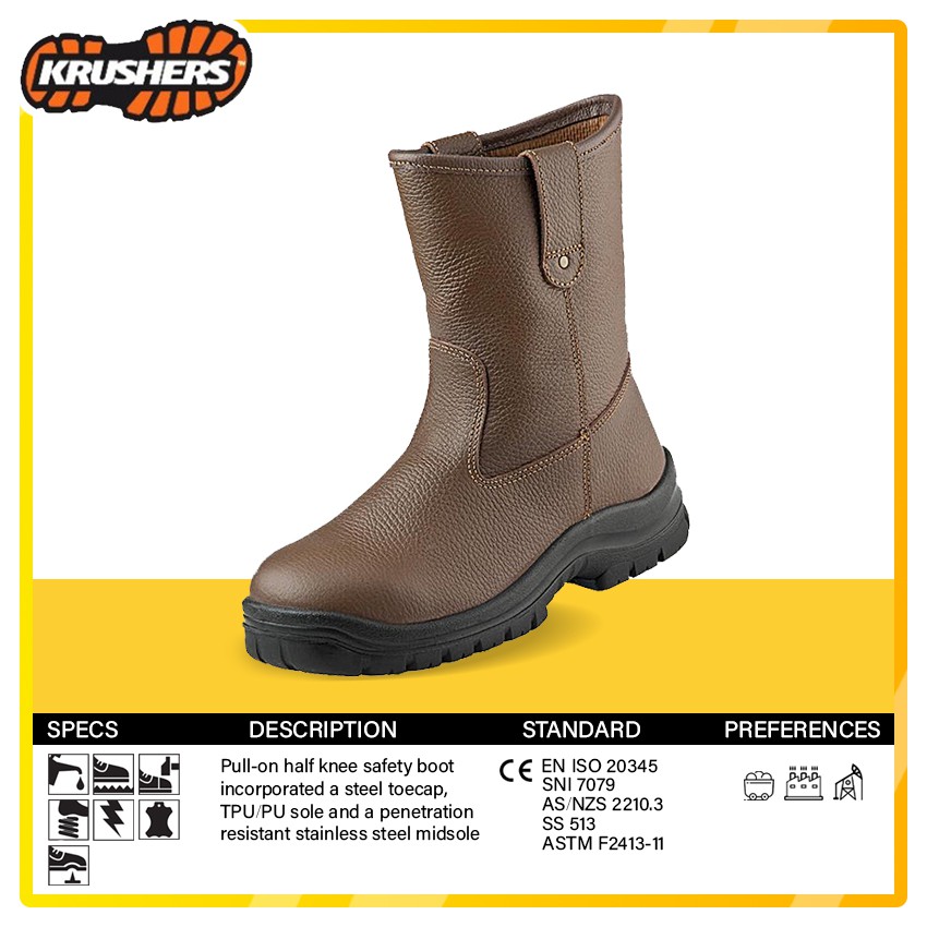 brown safety boots