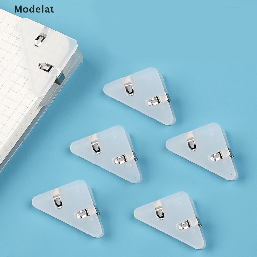 Modelat 5pcs Set Color Triangle Book Paper Corner Clip Binder Desktop 